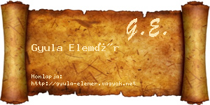 Gyula Elemér névjegykártya